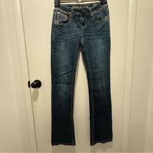 Grace In LA Bootcut Embellished Women's Blue Jeans